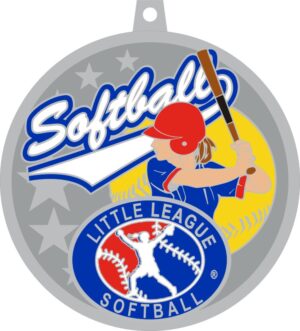 L-881-S 2.5" LITTLE LEAGUE SOFTBALL MEDAL- ANTIQUE SILVER (LIMITED QUANTITY)