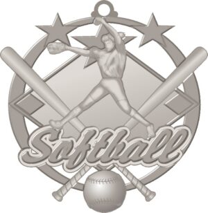 2.5"  SOFTBALL MEDAL-SILVER