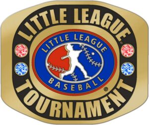 LLR-318 SALE-Little League TOURNAMENT Ring with Little League logo. Comes with 25" chain and Velvet Pouch. Size 10