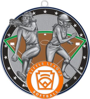 L-304-S LITTLE LEAGUE SOFTBALL MEDAL-SILVER